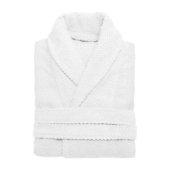 Linum Home Textiles Herringbone Weave Bathrobe Unisex Adult Long Sleeve Long Length Robe