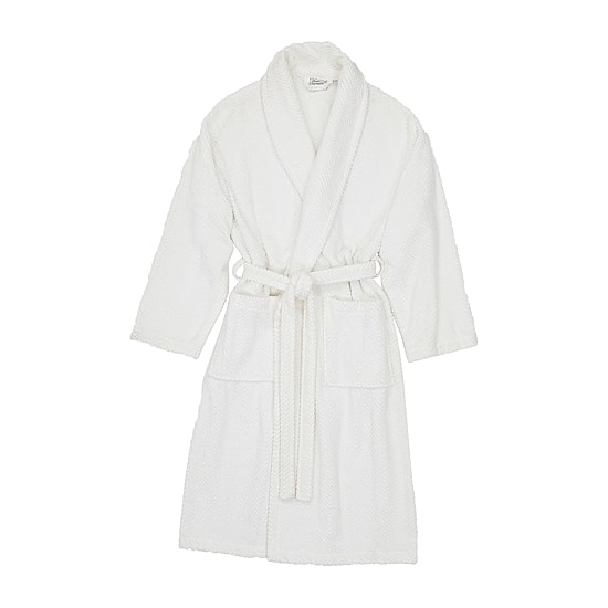 Linum Home Textiles Herringbone Weave Bathrobe Unisex Adult Long Sleeve Long Length Robe