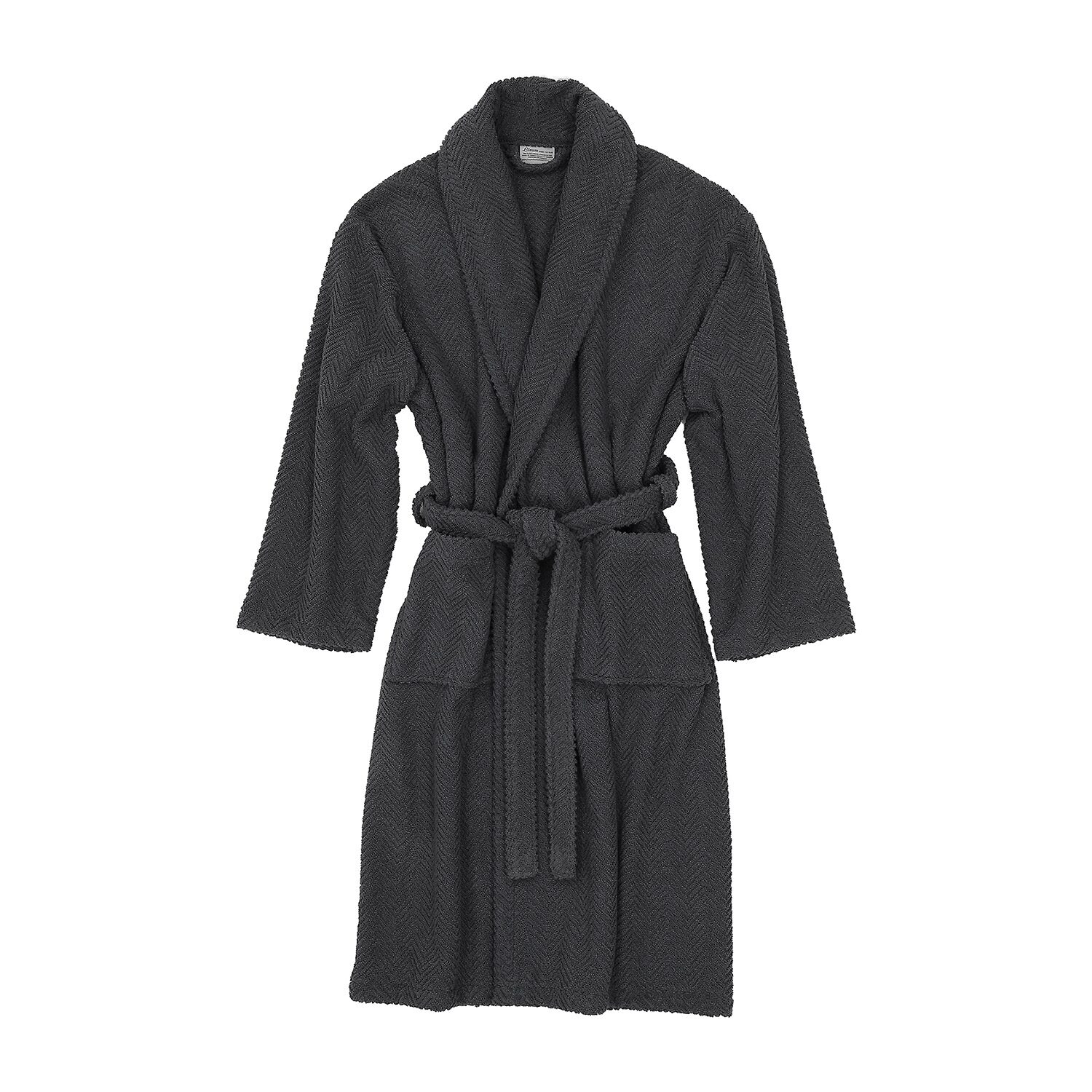 Linum Home Textiles Herringbone Weave Bathrobe Unisex Adult Long Sleeve Length Robe