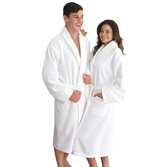 Linum Home Textiles Waffle Terry Bathrobe Unisex Adult Long Length Long Sleeve Robe