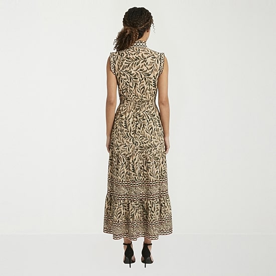 London Times Womens Notch Neck Sleeveless Maxi Dress