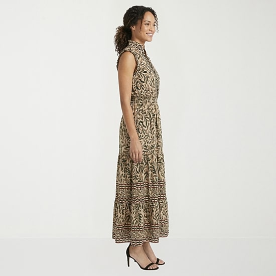 London Times Womens Notch Neck Sleeveless Maxi Dress