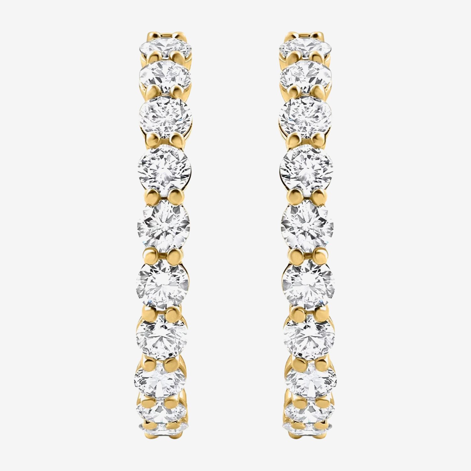 Womens 7 Ct. Lab Grown White Diamond 14K Gold 26.4mm Round Hoop Earrings