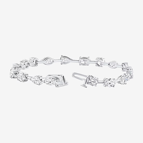 Womens 8 Ct.T.W. Lab Grown White Diamond 14K Gold 7 Inch Tennis Bracelet