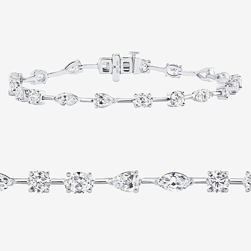 Womens 8 Ct.T.W. Lab Grown White Diamond 14K Gold 7 Inch Tennis Bracelet, One Size, White