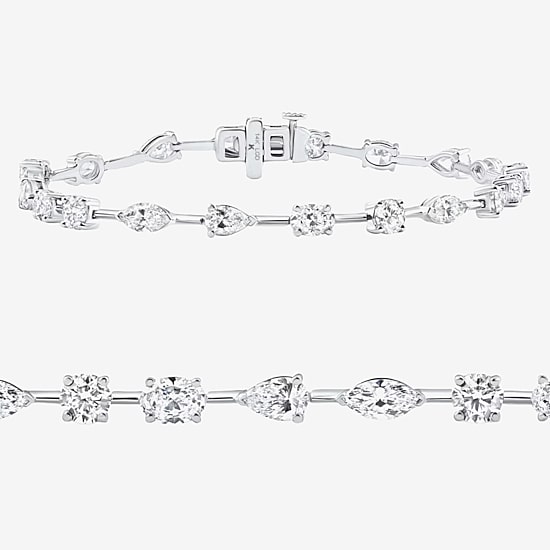 Womens 8 Ct.T.W. Lab Grown White Diamond 14K Gold 7 Inch Tennis Bracelet