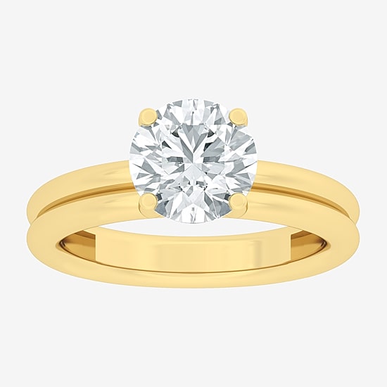 (F / Vs2) Womens 2 CT. T.W. Lab Grown White Diamond 10K Gold Round Solitaire Engagement Ring