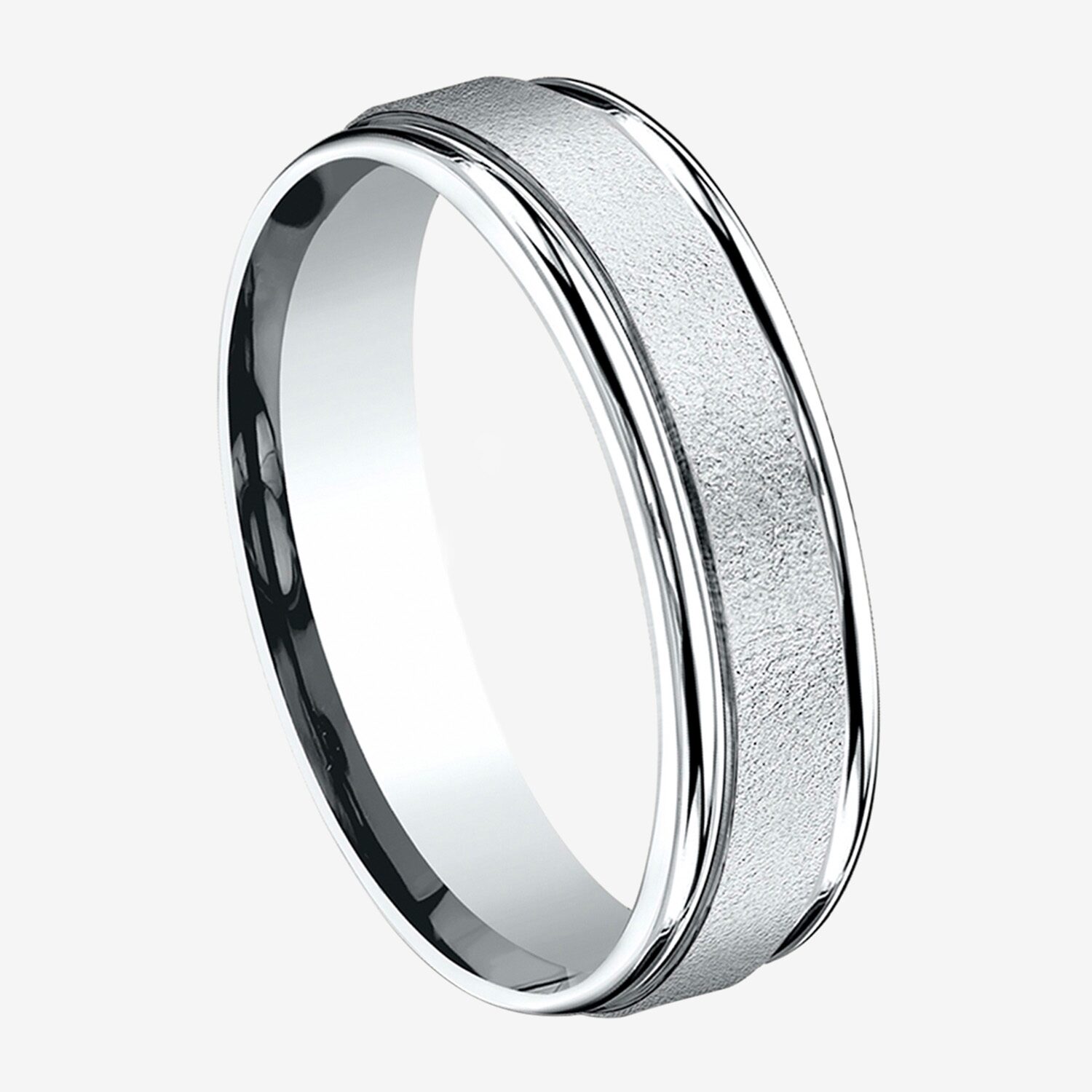 Mens 10K White Gold 6mm Band