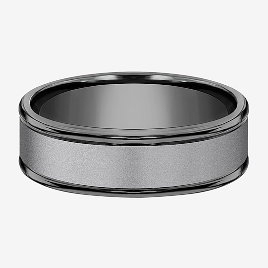 Mens 7mm Tantalum Dark Grey Powder Coated Wedding Band