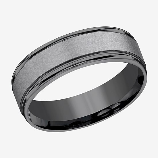Mens 7mm Tantalum Dark Grey Powder Coated Wedding Band