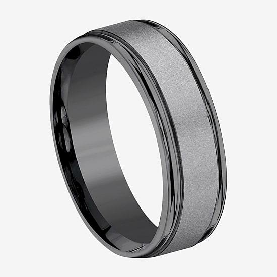 Mens 7mm Tantalum Dark Grey Powder Coated Wedding Band