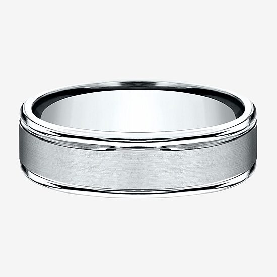 Mens Platinum 6mm Comfort-Fit Wedding Band
