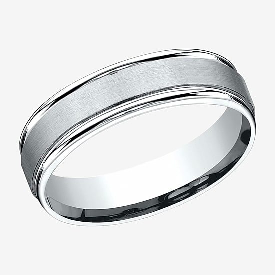 Mens Platinum 6mm Comfort-Fit Wedding Band