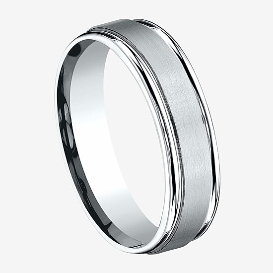 Mens Platinum 6mm Comfort-Fit Wedding Band
