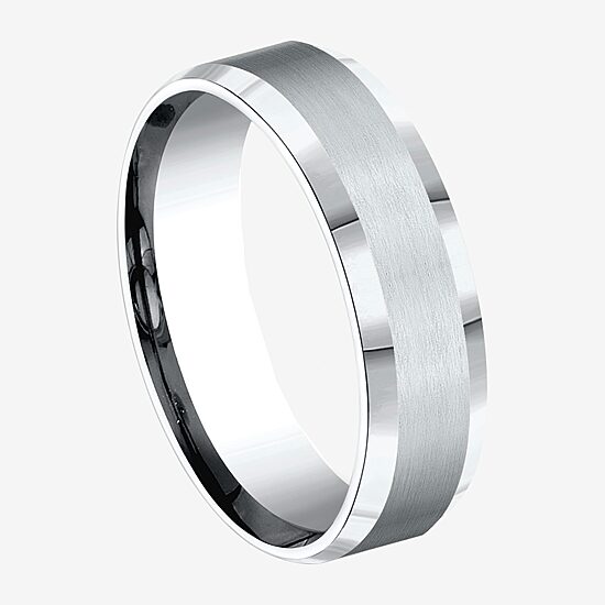 Mens Platinum 6mm Comfort-Fit Wedding Band