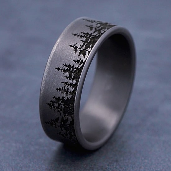 Mens 8MM Tantalum Wedding Band