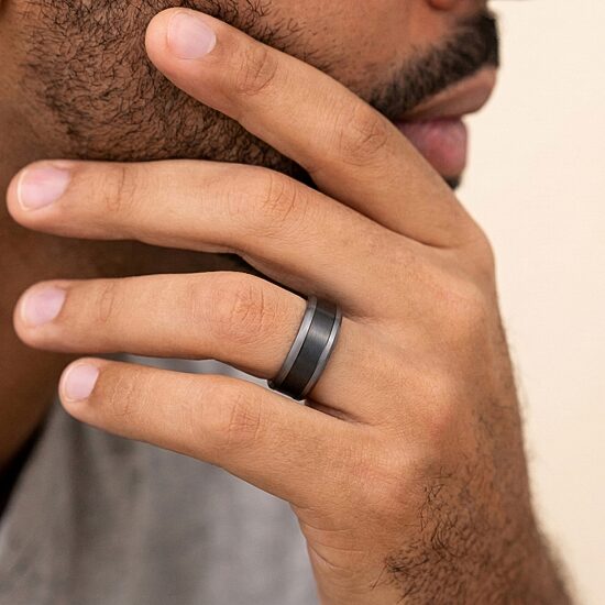 Mens 8MM Tantalum Titanium Wedding Band