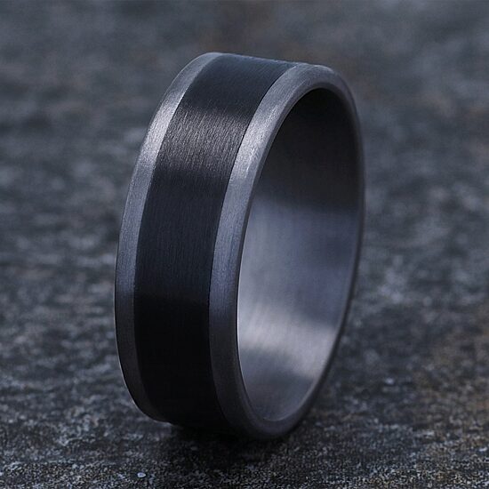 Mens 8MM Tantalum Titanium Wedding Band