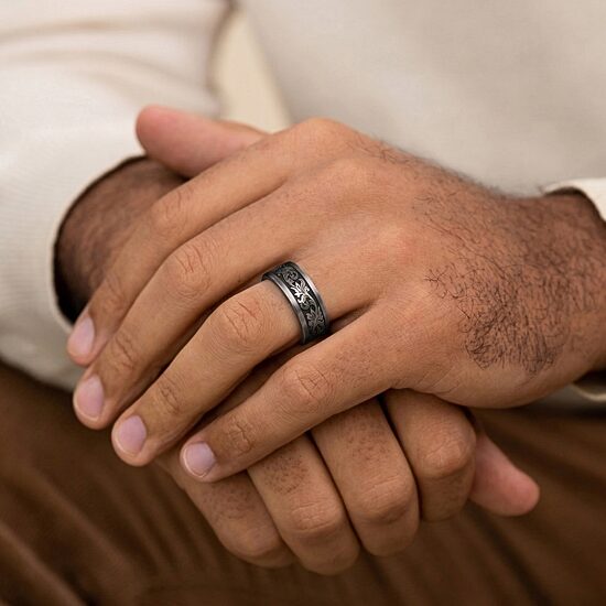 Mens 8MM Tantalum Titanium Wedding Band