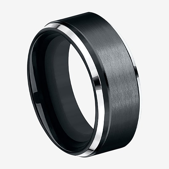 Mens 9mm Black Cobalt Wedding Band