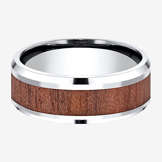  Mens Comfort Fit 8mm Cobalt with Rosewood Inlay Wedding Band
