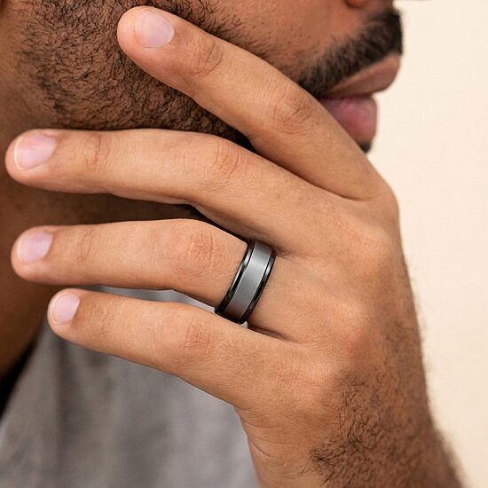 Mens 8MM Tantalum Titanium Wedding Band