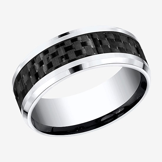  Mens Cobalt with Carbon Fiber Inlay 8mm Wedding Band