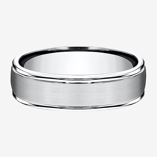  Mens Cobalt Satin Center Rounded Edge 6mm Wedding Band