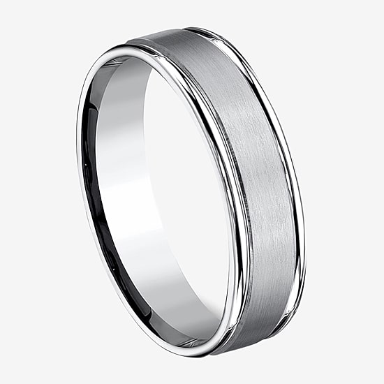  Mens Cobalt Satin Center Rounded Edge 6mm Wedding Band