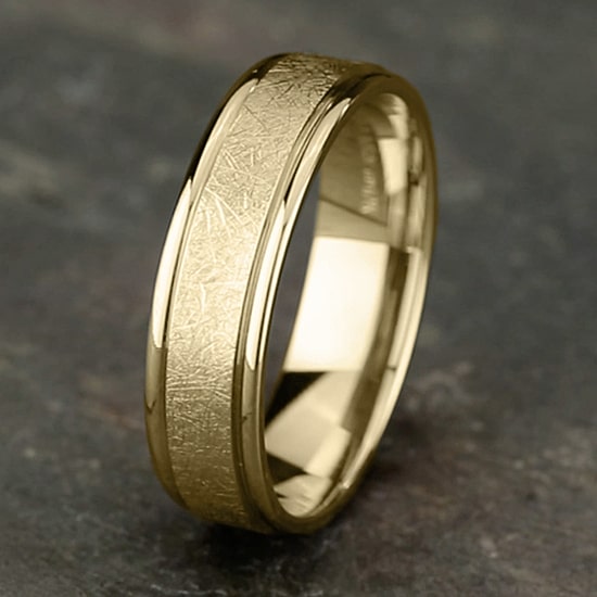 Mens 6MM 10K Gold Wedding Band