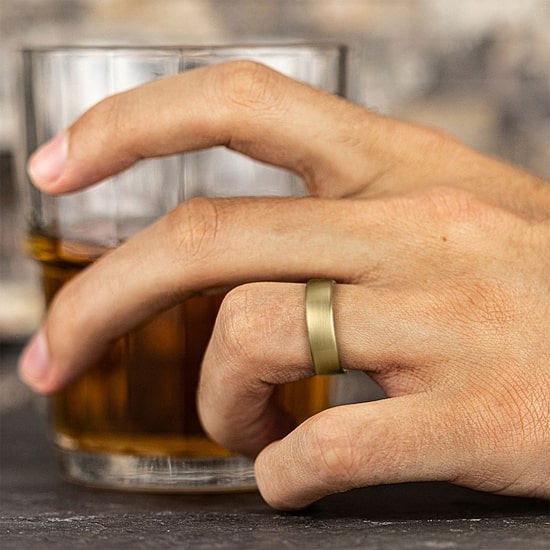 Mens 6.5MM 10K Gold Wedding Band