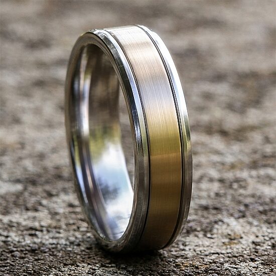 Mens 6MM 10K Gold Wedding Band