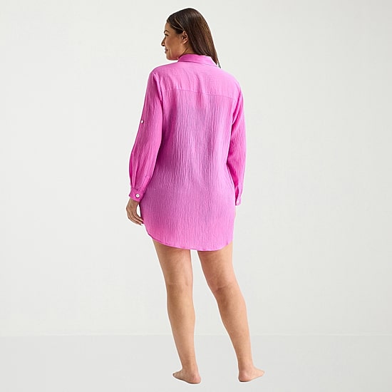 Sonnet Shores Womens Plus Dress Swimsuit Cover-Up