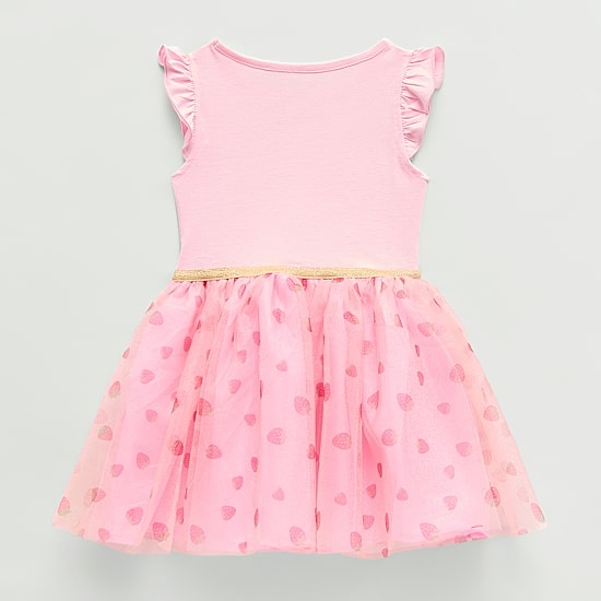 Toddler Girls Flutter Sleeveless Strawberry Shortcake Knit A-Line Dress