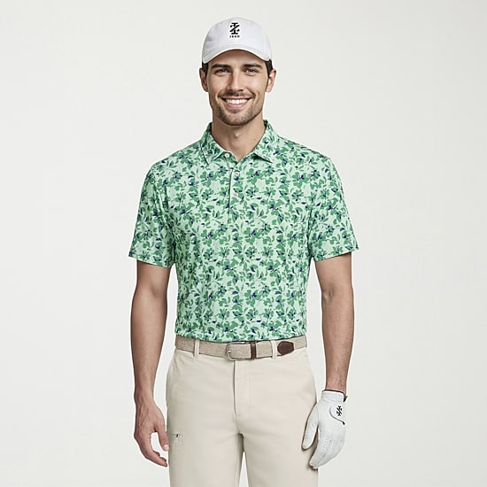 IZOD Swingflex Elite Fashion Print Mens Classic Fit Short Sleeve Polo Shirt