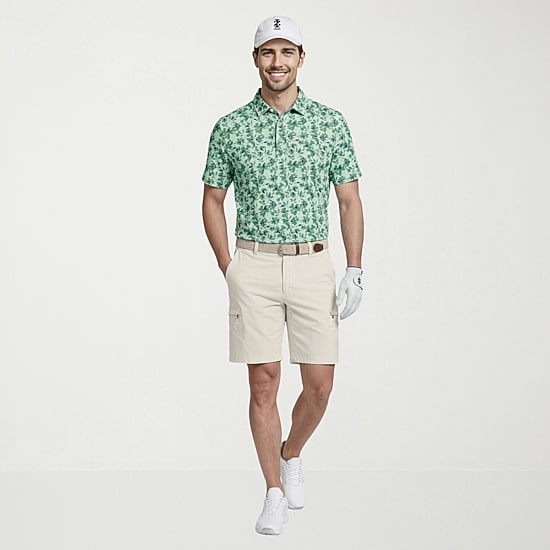 IZOD Swingflex Elite Fashion Print Mens Classic Fit Short Sleeve Polo Shirt