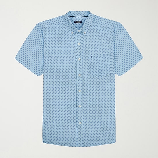 IZOD Breeze Mens Short Sleeve Athletic Fit Button-Down Shirt