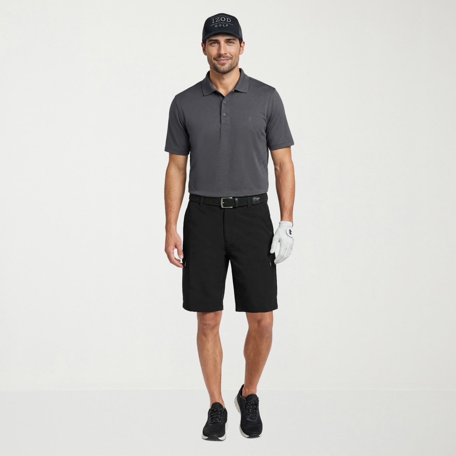 IZOD Swingflex Golf Mens 9 1/2" Stretch Fabric Quick Dry Cargo Short
