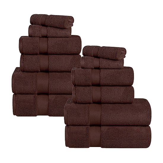 SUPERIOR® Zero Twist Cotton Chevron 12-pc. Quick Dry Bath Towel Set