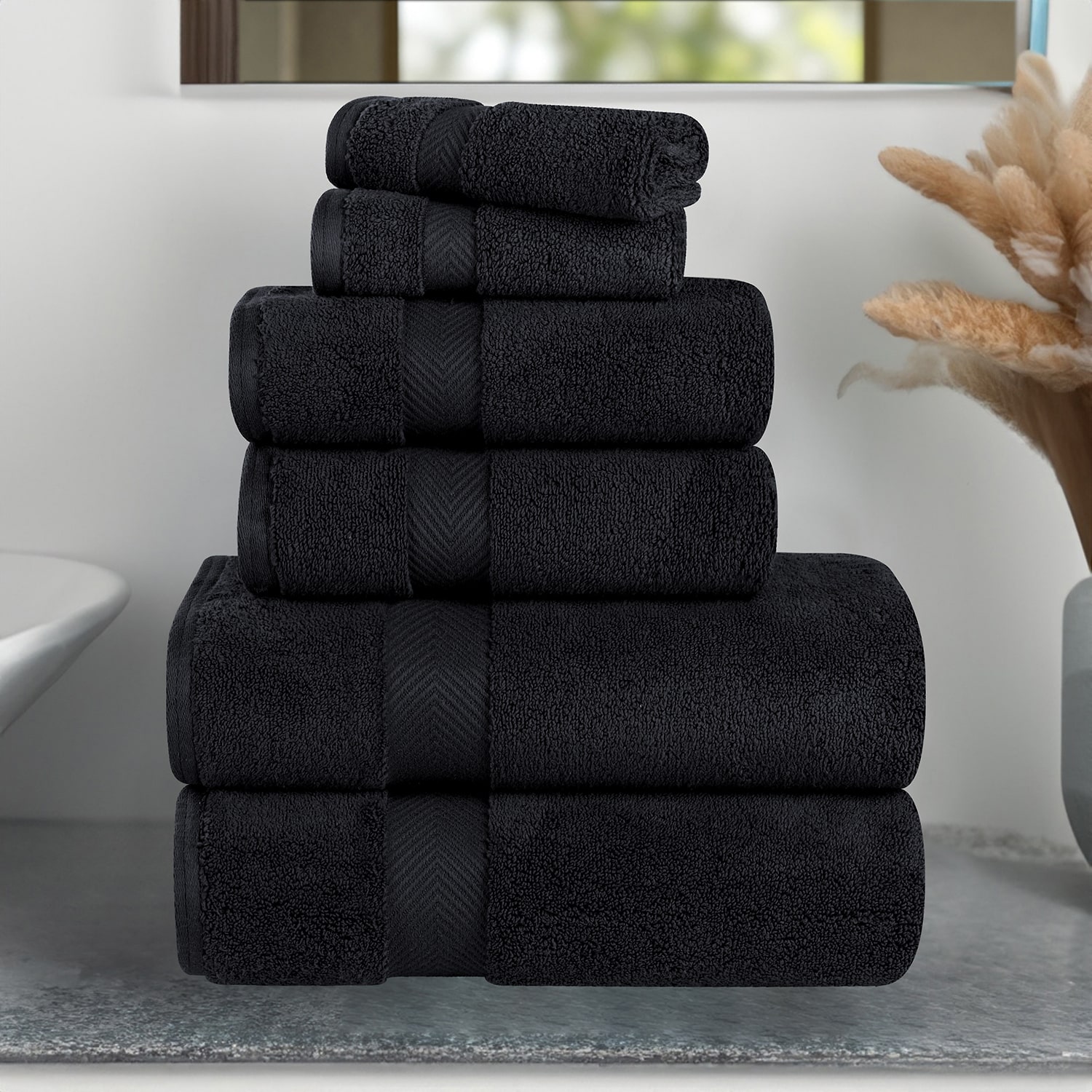 SUPERIOR® Zero Twist Cotton Chevron -pc. Quick Dry Bath Towel Set