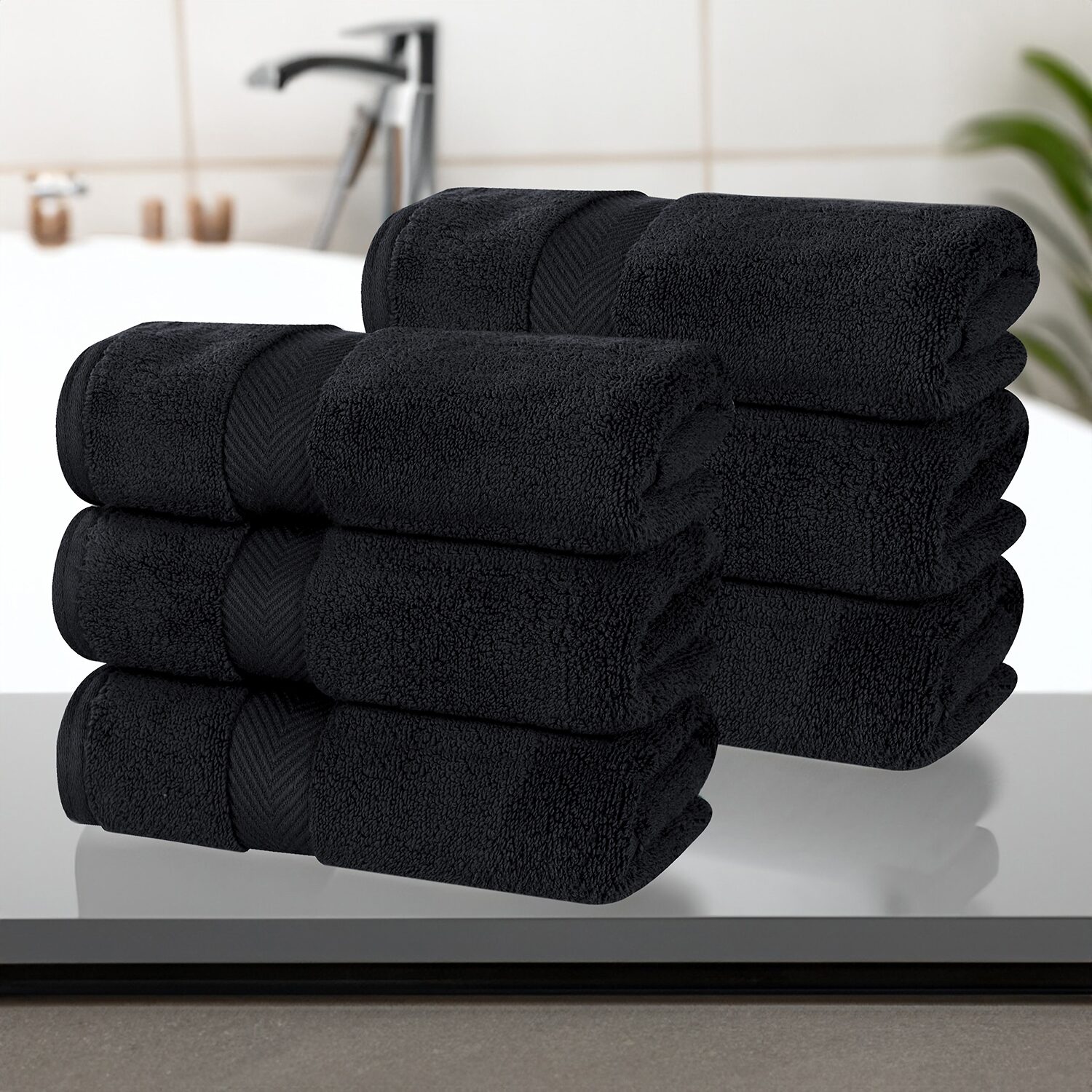 SUPERIOR® Zero Twist Cotton Chevron 6-pc. Hand Towel