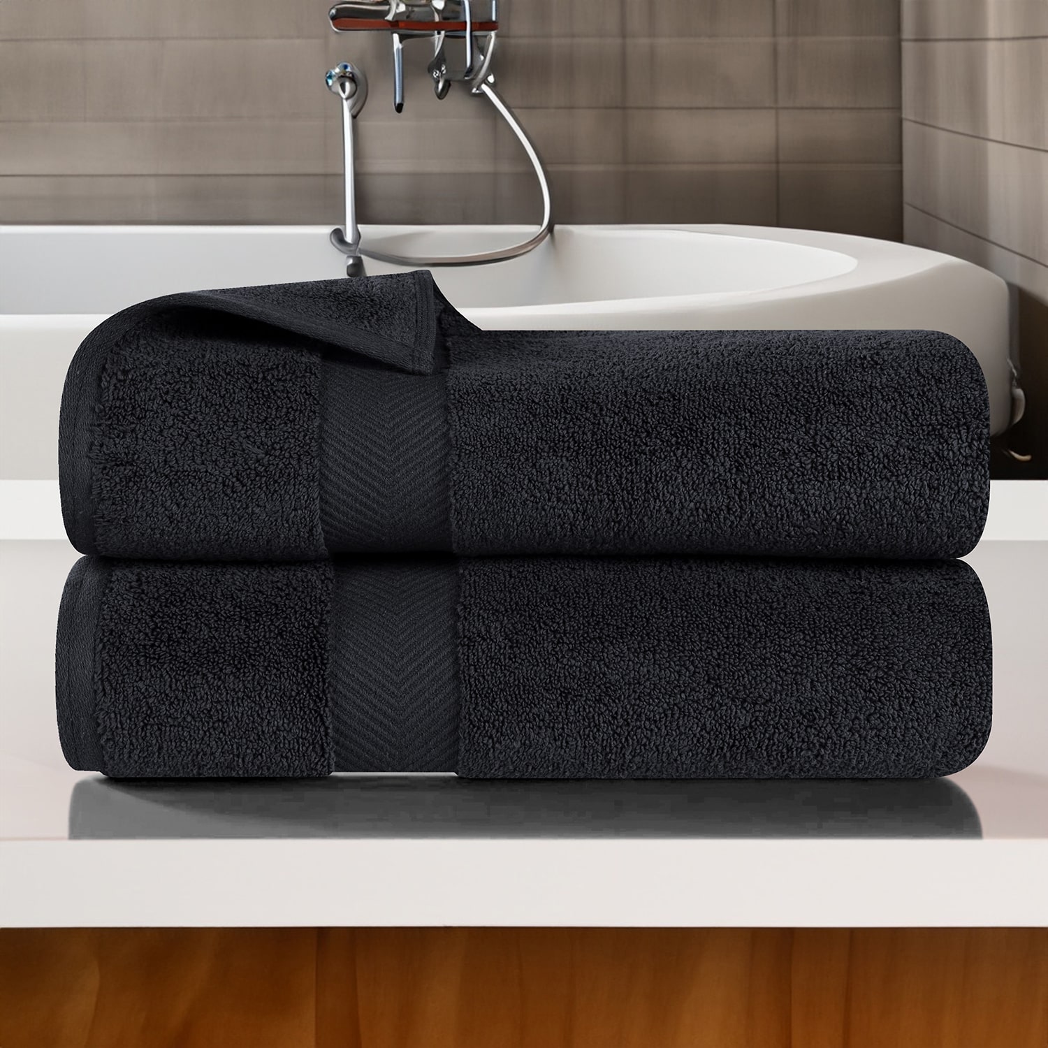 SUPERIOR® Zero Twist Cotton Chevron 2-pc. Quick Dry Bath Towel Set