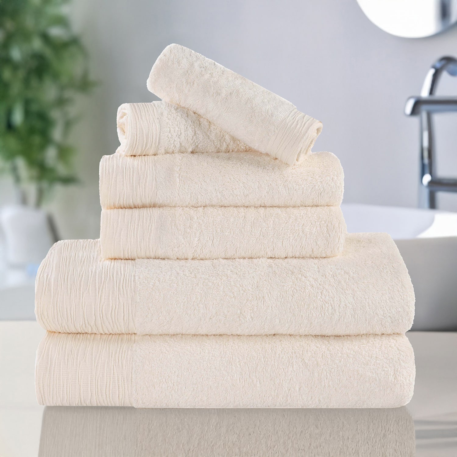 SUPERIOR® Sera Hypoallergenic Rayon From Bamboo Multi-Size 6-pc. Bath Towel Set