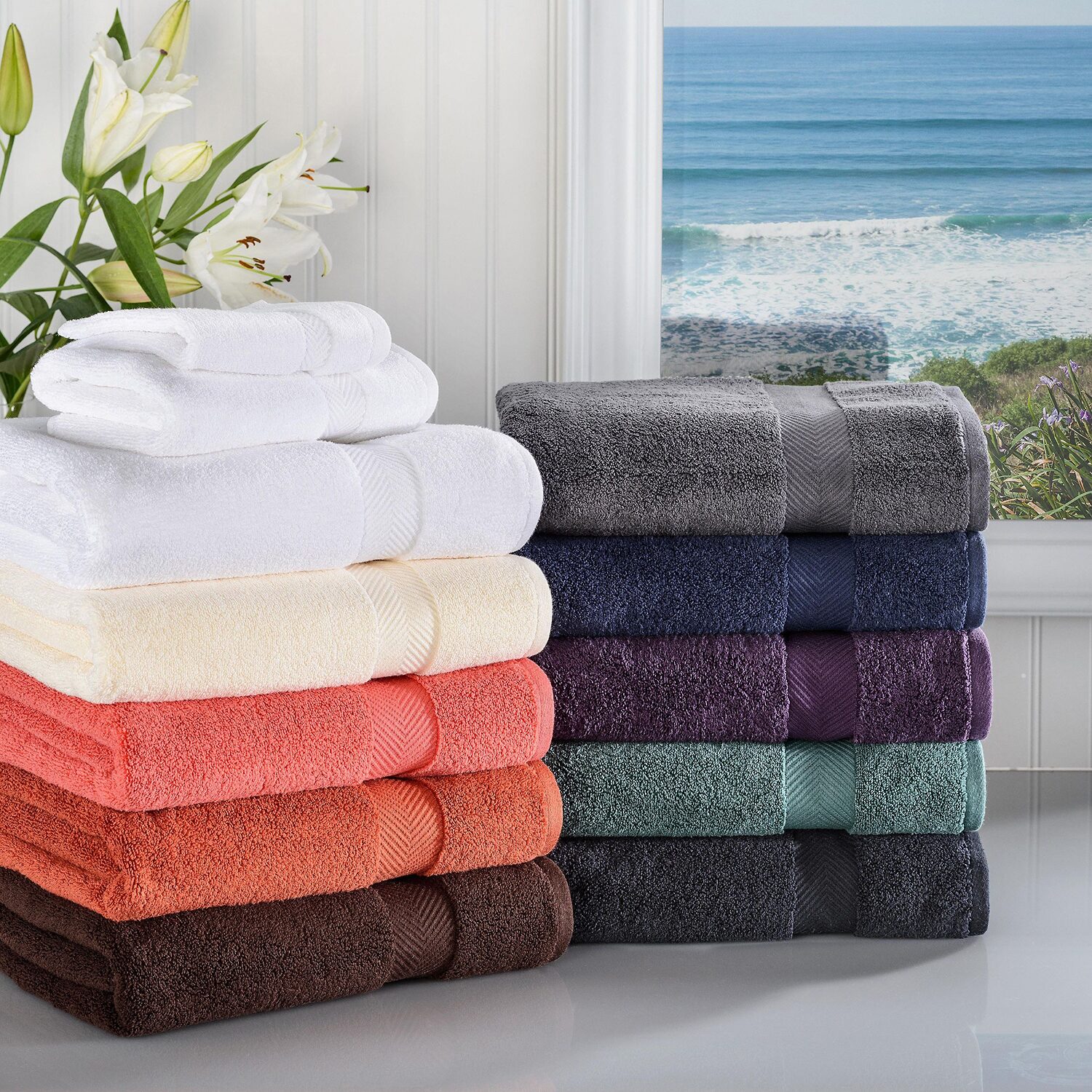 SUPERIOR® Zero Twist Cotton Chevron 3-pc. Quick Dry Bath Towel Set
