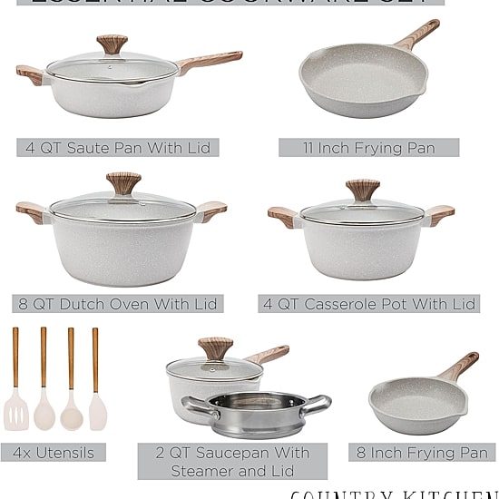 Country Kitchen 15-pc. Non-Stick Cookware Set