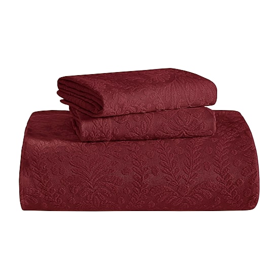 SUPERIOR® Aspen Scalloped Jacquard Floral Botanical Bedspread with Sham