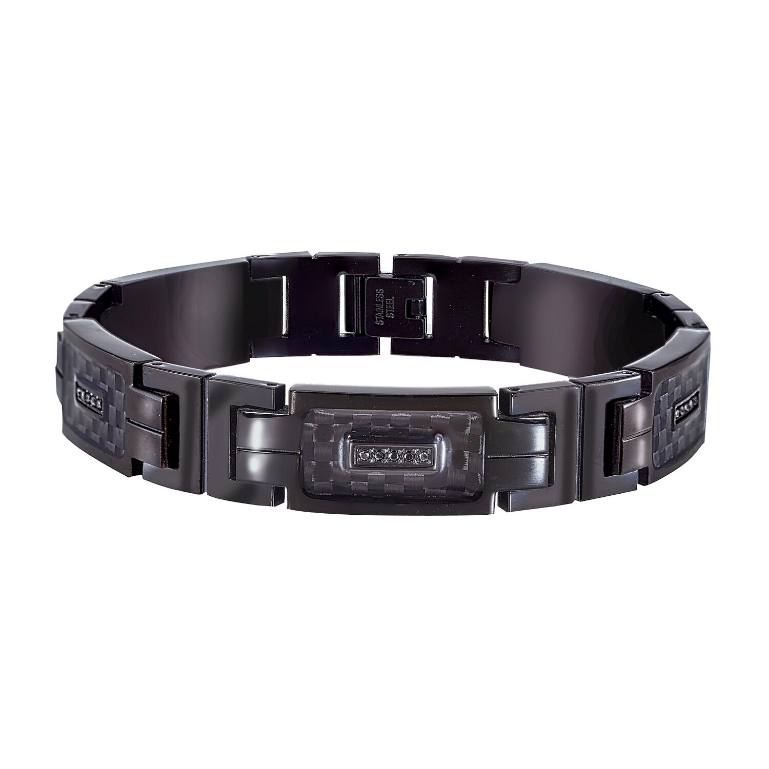 Mens Stainless Steel 8 1/2 Inch Link Bracelet
