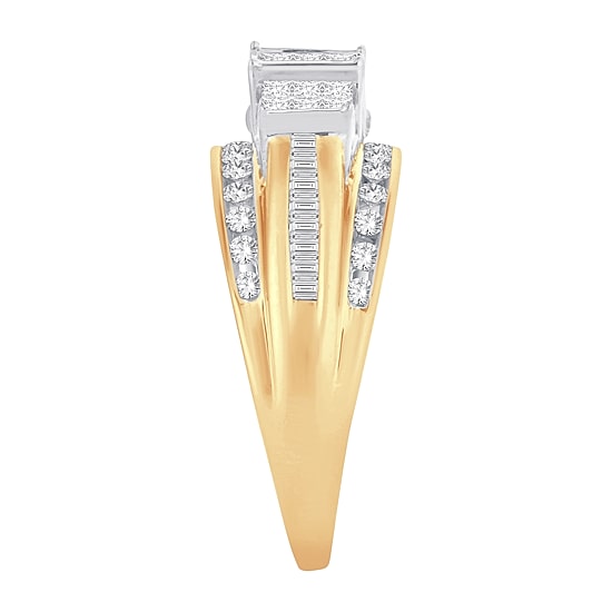 Love Lives Forever 1 CT.T.W. Natural Diamond Side Stone 3-Stone Engagement Ring in 10K or 14K Gold