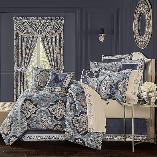 Queen Street Manila 4-pc. Damask + Scroll Comforter Set