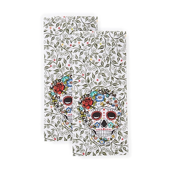 Fiesta Skull and Vine 2-pc. Kitchen Towel Set
